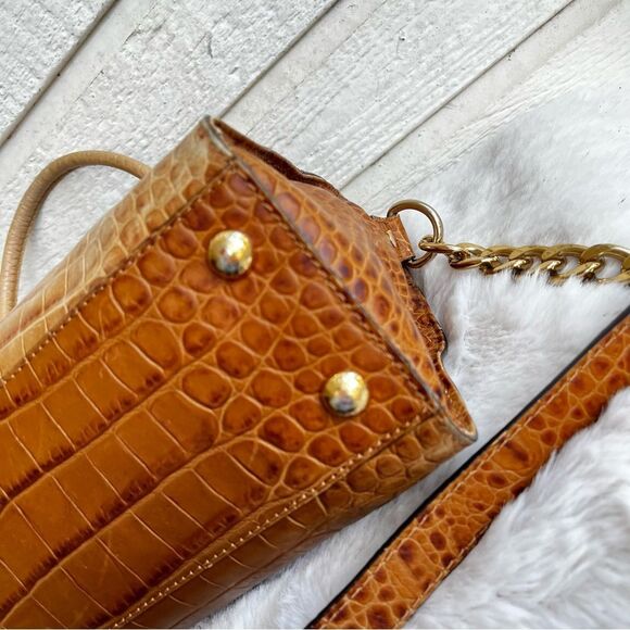 MICHAEL KORS Acorn Embossed Hamilton Satchel Tote Handbag Selma Raven - Picture 8 of 13